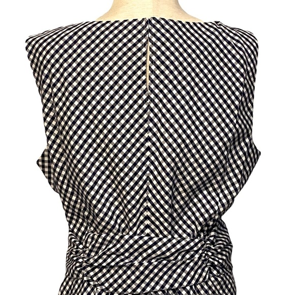 Ann Klein Mini‎ Check Print Midi Dress Blue White Size Large - Picture 5 of 12